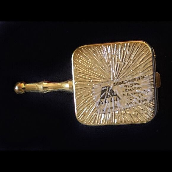 Vintage Damascene bird and floral design pill box made in Spain - Picture 3 of 5